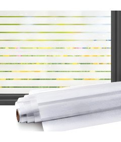 Folia Okleina Okienna Ochrona UV Samoprzylepna Biała Paski 90 x 200 cm