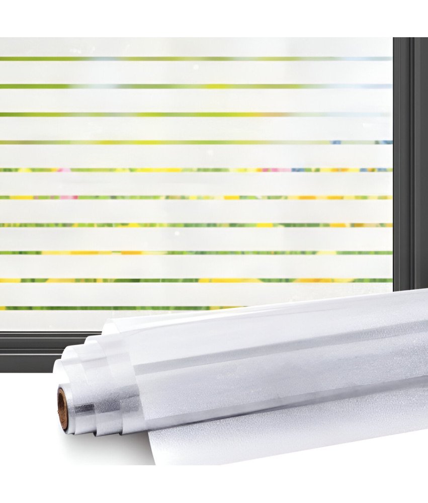 Folia Okleina Okienna Ochrona UV Samoprzylepna Biała Paski 90 x 200 cm