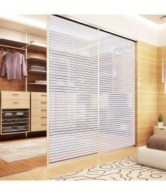 Folia Okleina Okienna Ochrona UV Samoprzylepna Biała Paski 90 x 200 cm