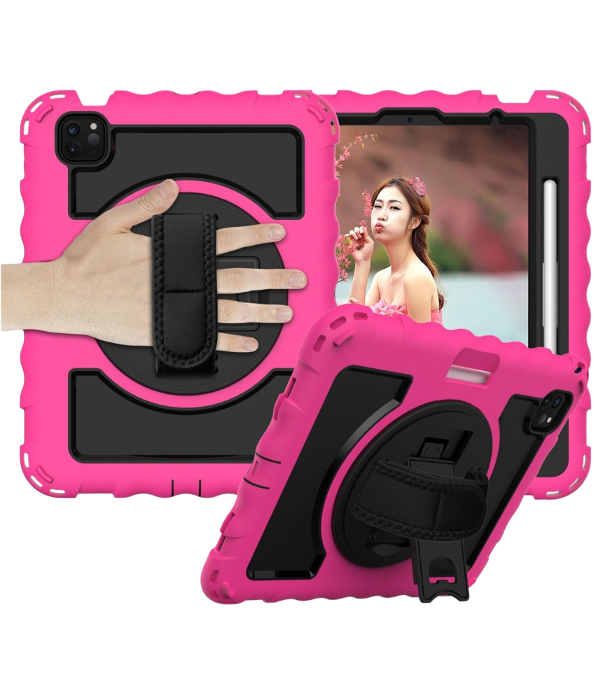 Etui do iPad Pro 11" z Podstawką i Paskiem na Ramię Różowe