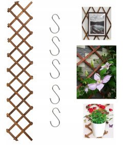 Drewniana Krata Ogrodowa dla Roślin Pnących Pergola 180x33cm Płot do Pnączy