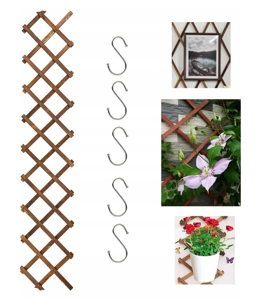 Drewniana Krata Ogrodowa dla Roślin Pnących Pergola 180x33cm Płot do Pnączy