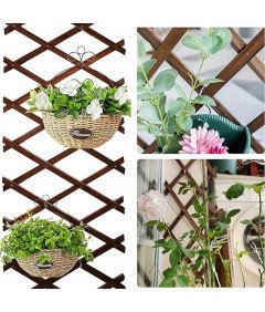 Drewniana Krata Ogrodowa dla Roślin Pnących Pergola 180x33cm Płot do Pnączy