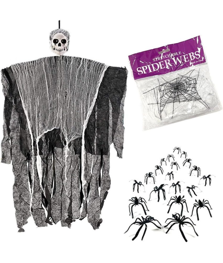 ZDQC Noč čarovnic Viseča dekoracija žanjice s pajčevino in pajki