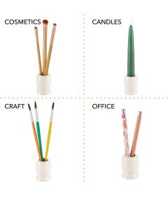 Ceramiczny Stojak na Szczoteczki do Zębów Eleganckie Kremowe 4 Sztuki