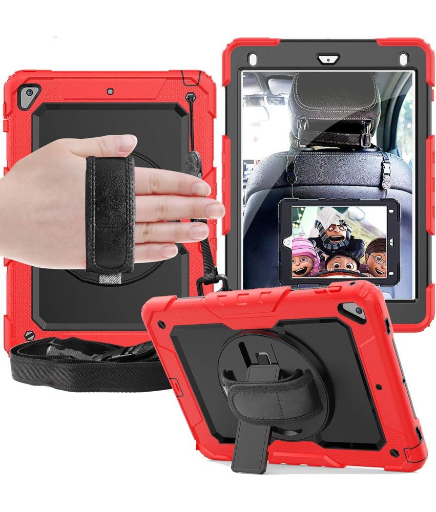 Etui do iPad Air 3/Pro 10.5" z Podstawką i Paskiem na Ramię Czerwone