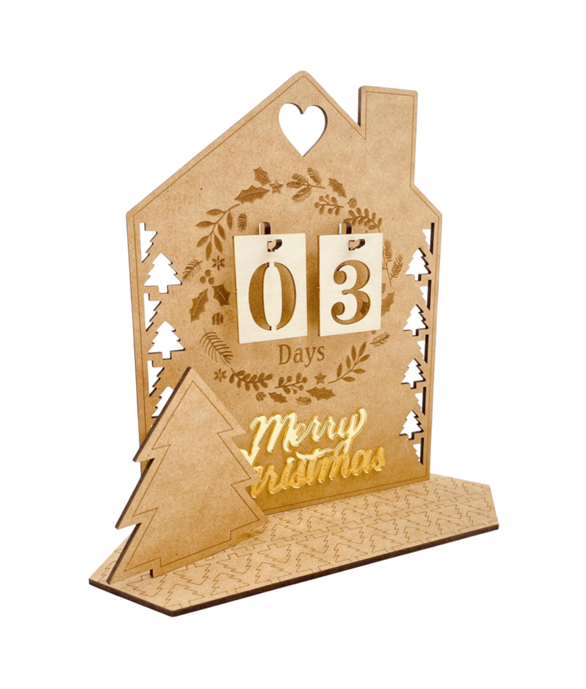 Domek Kalendarz Adwentowy Bożonarodzeniowy DIY Drewniany Dekoracja