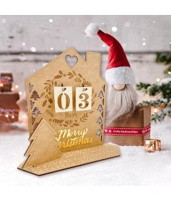 Domek Kalendarz Adwentowy Bożonarodzeniowy DIY Drewniany Dekoracja