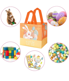 Torebki Prezentowe Wielkanocne Materiałowe 6 Wzorów 12 szt 20 x 15 x 21 cm