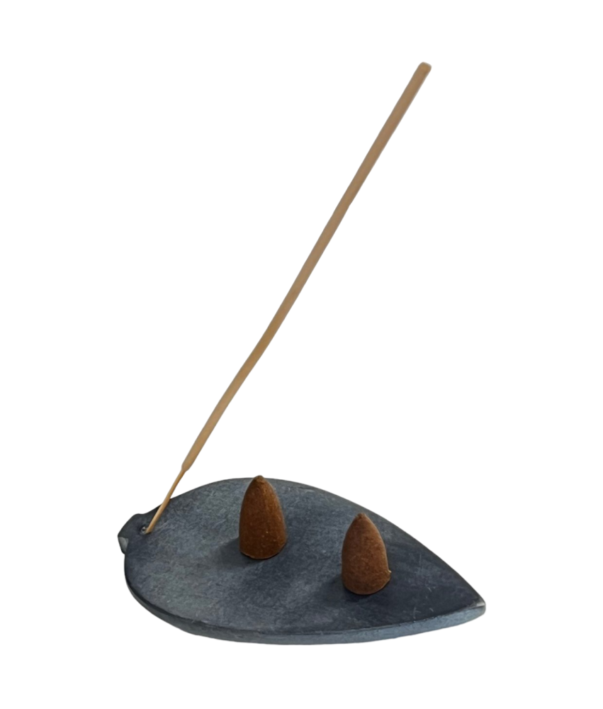 Uchwyt na Kadzidełko Kamienna Podstawka w Kształcie Liścia 13 cm 4 szt