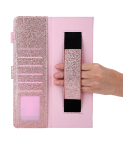 Etui Ochronne do iPad Mini 6 2021 Zamykane Portfel Brokatowe Różowe