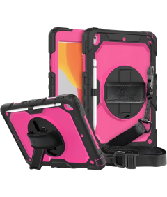 Etui Ochronne do iPad 10.2" Pancerne Obrotowy Uchwyt Rysik Różowe