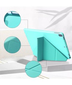 Etui Ochronne do iPad 11 2021 Klapka Origami Silikonowe Turkusowe