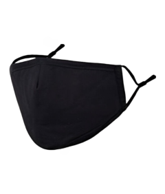 Maseczki Ochronne Trójwarstwowe Wielorazowe Bawełniane Czarne 4 szt