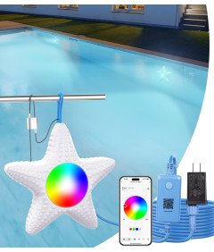 GedFong Applov nadzor LED luči za bazen Bela