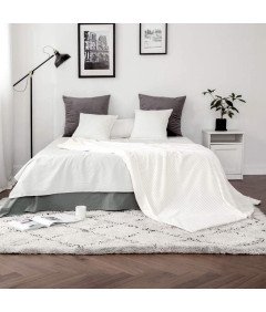 MIULEE Koc Dwustronna Flanela 125 cm x 150 cm Miękki Aksamitny Biały