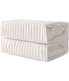 MIULEE Koc Dwustronna Flanela 125 cm x 150 cm Miękki Aksamitny Biały