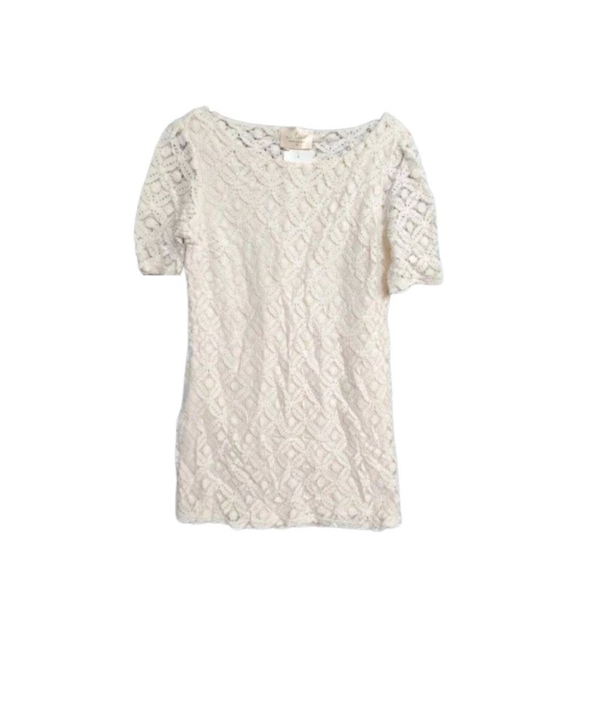 NEXT Koronkowa Sukienka na Krótki Rękaw Przewiewna Biała 36 EU