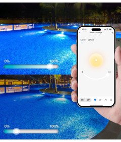 GedFong Applov nadzor LED luči za bazen Bela