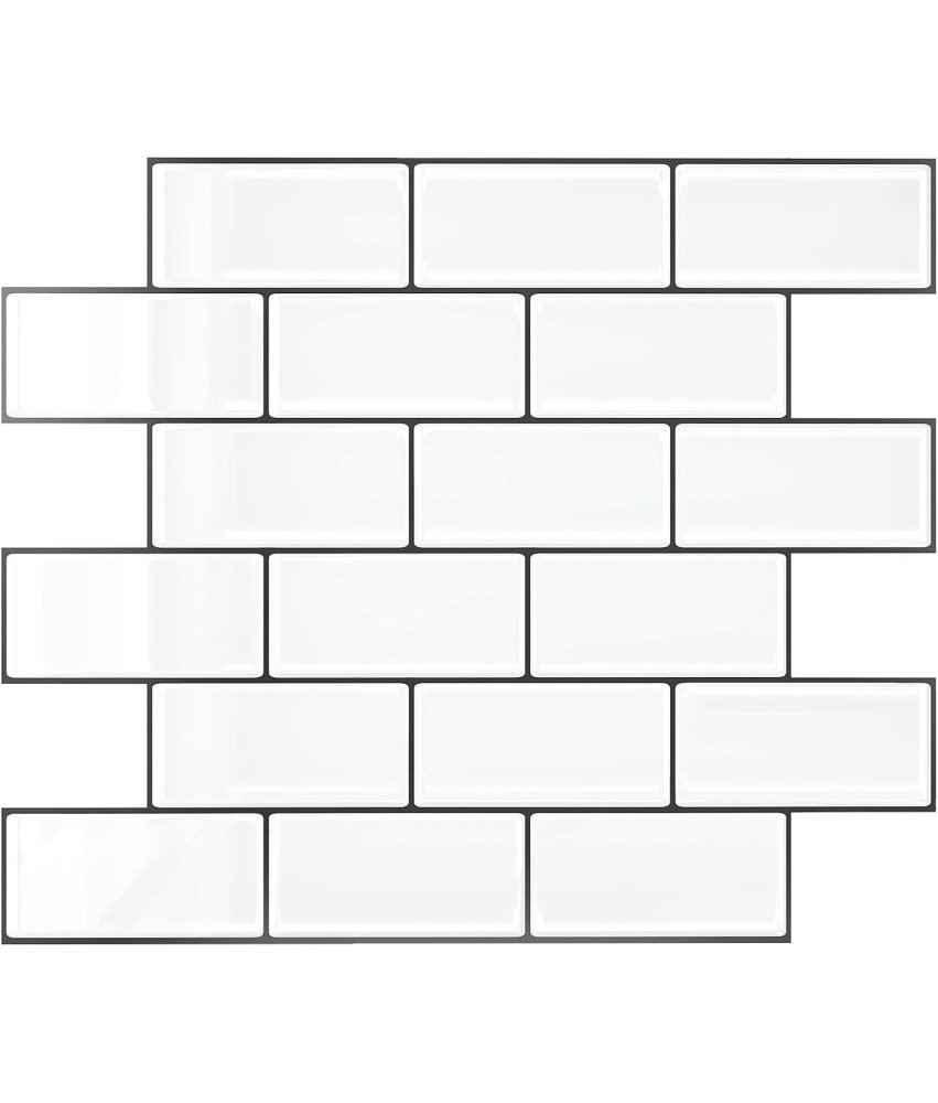 Naklejki Na Płytki Ścienne Białe Samoprzylepne 24 Sztuki 30,5 x 30,5 cm