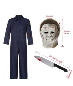Kostium Na Halloween Michael Myers z Maską i Nożem Cosplay Męski XXL