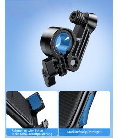 Uchwyt na Telefon Rowerowy Uniwersalny  4,7" - 6,8" Regulowany 360° Czarny