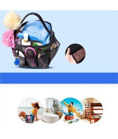 Kosmetyczka Torba Organizer Siatkowy na Kosmetyki 8 Kieszeni 40x28 cm