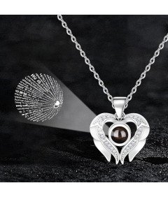 Naszyjnik z Kamieniem Kocham Cię w 100 Językach Prezent Eleganckie Pudełko