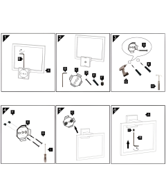 Wieszak na Ręczniki Łazienkowy Kwadrat Stal Matowy Czarny 16 x 13 cm