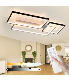 Nowoczesna Lampa Sufitowa LED Geometryczna 90x50 cm Ściemniana z Pilotem