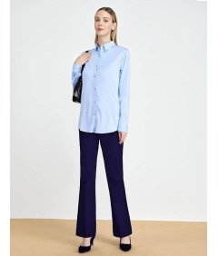 Tapata Spodnie Damskie Dzwony Garniturowe Granatowe Długość 74 cm S