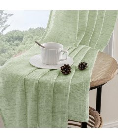 MIULEE Zasłony Lniane z Oczkami Zestaw 2 Sztuki 140x260 cm Zielone