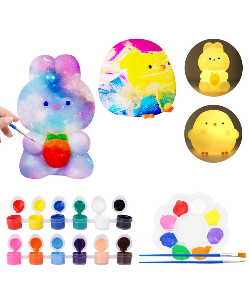 Prezent Wielkanocny Zestaw DIY z Lampką Nocną Malowanie Dla Dzieci 3–14 lat