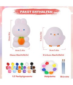 Prezent Wielkanocny Zestaw DIY z Lampką Nocną Malowanie Dla Dzieci 3–14 lat