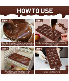 Foremki do Czekolady Silikonowe Różne Wzory 6 Sztuk 122 Kawałki na Raz