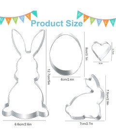 Duże Foremki Wielkanocne Do Ciastek Ze Stali Nierdzewnej Królik Jajko Serce