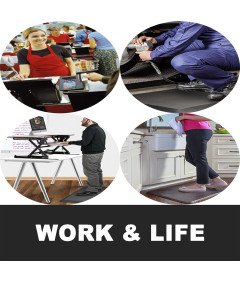 Mata Podłogowa Kuchenna Ergonomiczna Odciążająca Nogi Czarna 44x100 cm