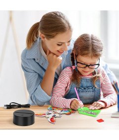 Starnearby Lampka Nocna LED Wielkanocna DIY Królik Malowanie Diamentami