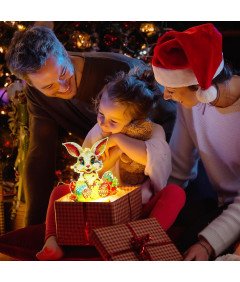 Starnearby Lampka Nocna LED Wielkanocna DIY Królik Malowanie Diamentami