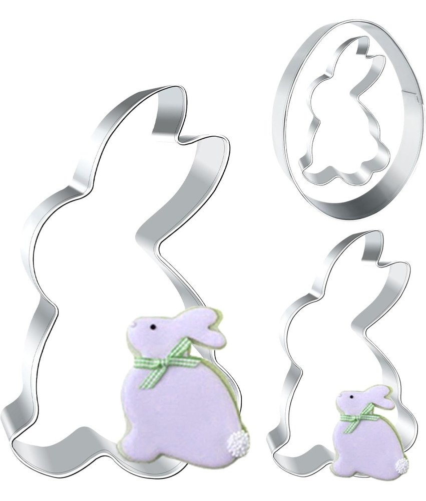 Foremki Wielkanocne do Ciastek Zajączek Jajko Stal Nierdzewna 4 Sztuki