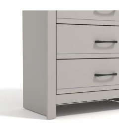 Galano Komoda 4 Szuflady Nowoczesna Szara Blat Kolor Drewna 79x95x39 cm