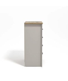 Galano Komoda 4 Szuflady Nowoczesna Szara Blat Kolor Drewna 79x95x39 cm