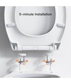 Pipishell Deska Sedesowa Wolnoopadająca Łatwe Czyszczenie 44x37 cm Biała