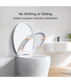 Pipishell Deska Sedesowa Wolnoopadająca Łatwe Czyszczenie 44x37 cm Biała