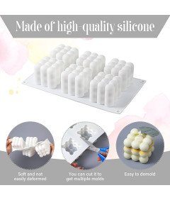 Zestaw do Wyrobu Świec Silikonowa Forma do Odlewu Świec 100 Knotów do Świec