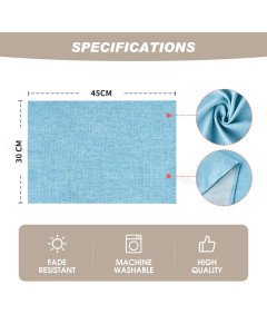 Artoid Mode Podkładki Stołowe Zestaw 4 Sztuki Dekoracyjne 30x45 cm Błękitne