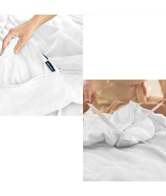 Pościel Muślinowa Bawełniana 135 x 200 cm Poduszka 80 x 80 cm Biała