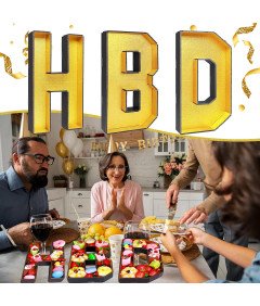 Pudełko Prezentowe Zestaw 3 Sztuki 36 cm Pudełka Urodzinowe Litery H,B,D