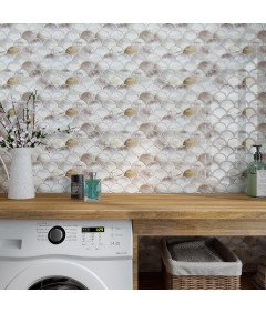 Płytki Panele Ścienne Samoprzylepne 30,5x30,5cm 18 Szt Perłowe Łuski 0,93m²