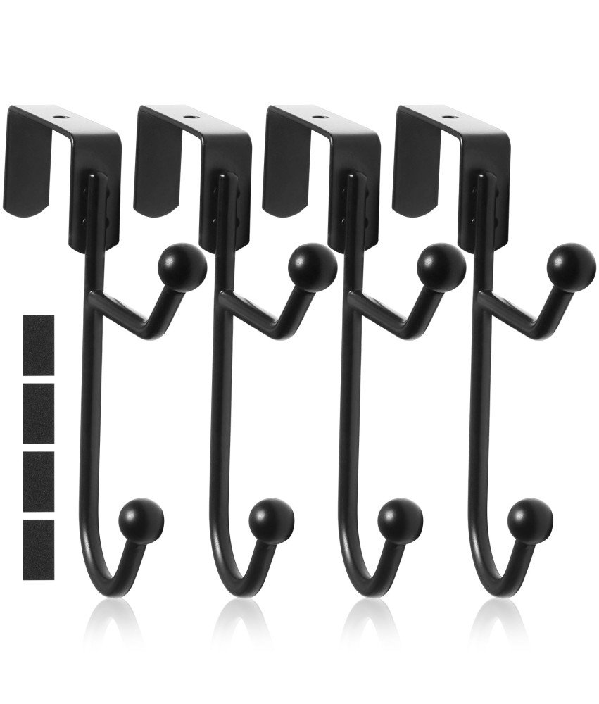 Wieszak na Drzwi Wieszaki na Ubrania Zestaw 4 Sztuki Podwójne Haczyki